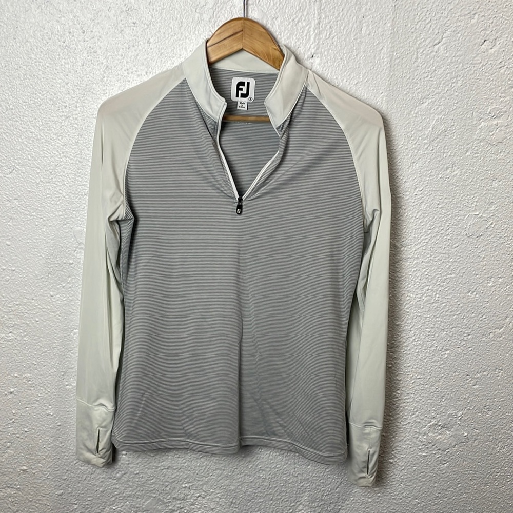 FJ Silver & White 3/4 Zip Pullover